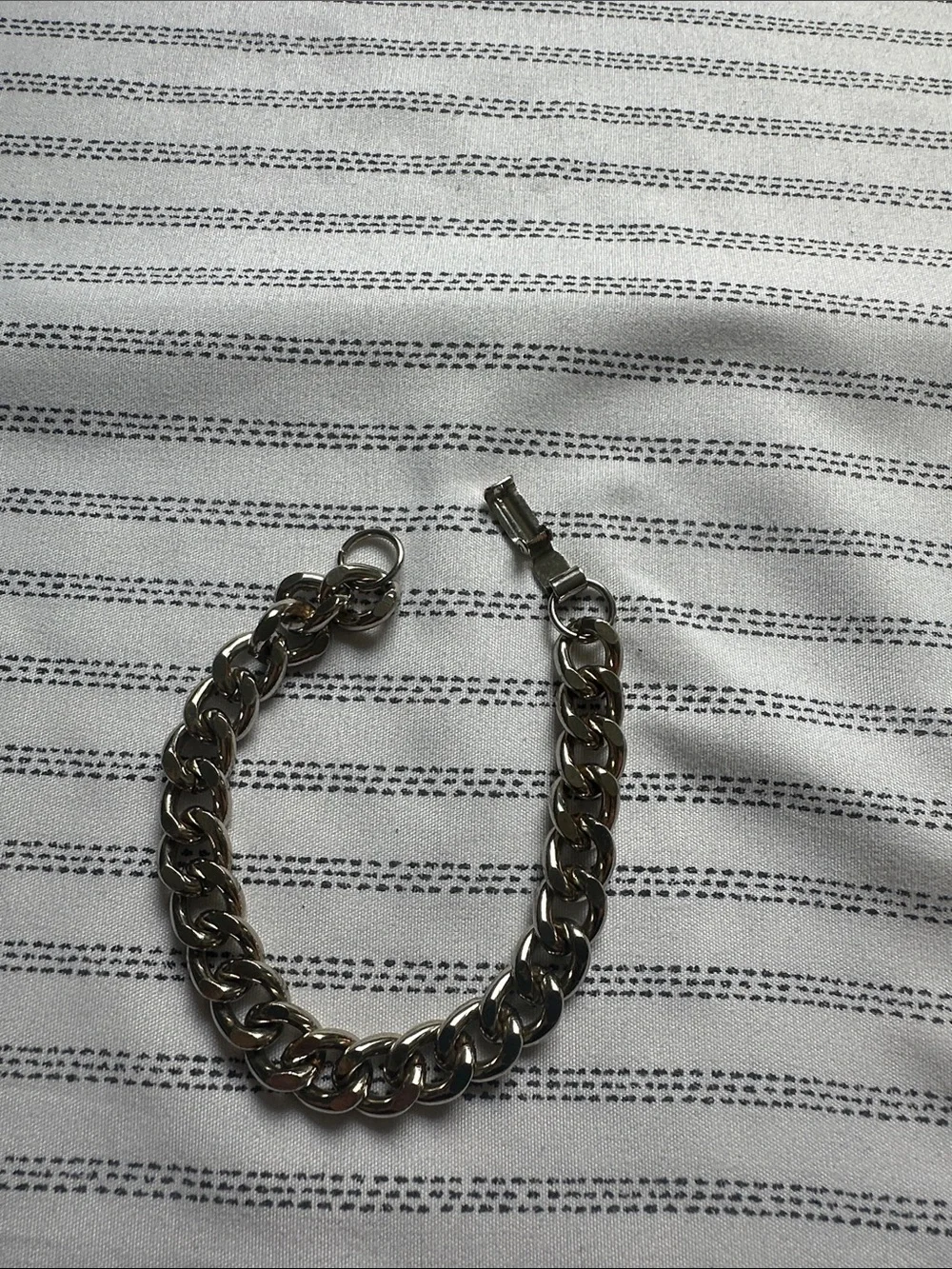 Vintage Silver-Tone Chunky Link Bracelet